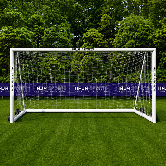 Aluminium Club Goal Post 16ft x 7ft (100mm) With Lever Wheels